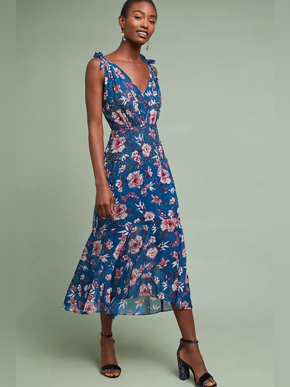 Anthropologie Ranna Gill Johanne beaded dress sz sm